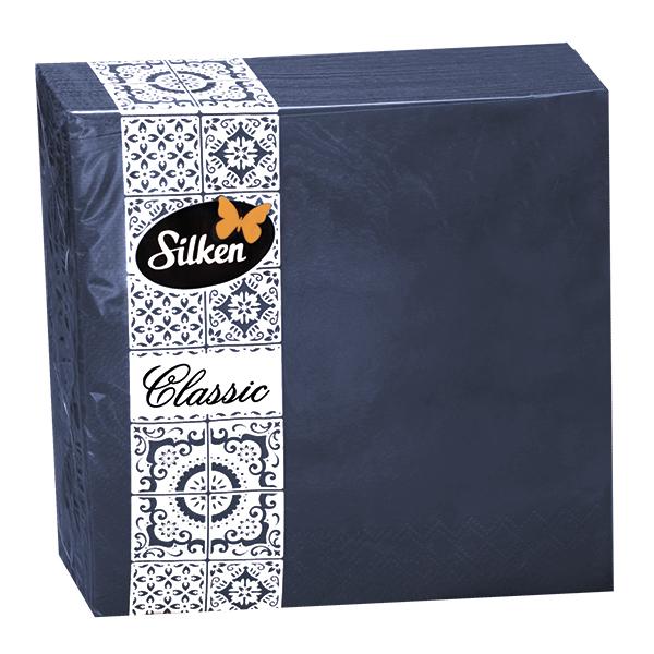 Серветки паперові Classic Сині TM Silken 2 шар 50 шт -розмір 33*33 см